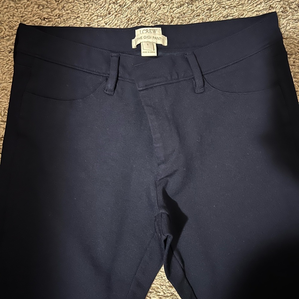 J. Crew Gigi pant(navy blue) stretch pant in size 6 ( burgundy )